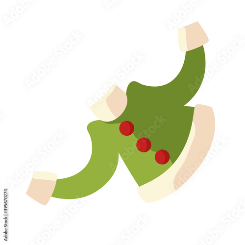 green helper suit cartoon icon isolated design