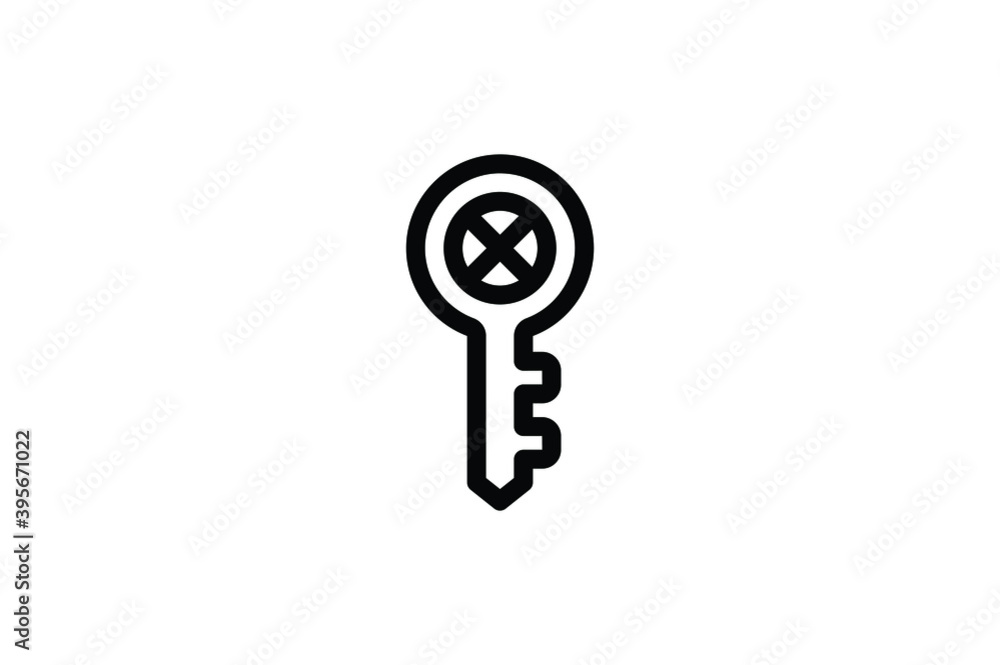 Hacker Outline Icon - Bloked Key Access Hacker Outline Icon - Bloked Key Access