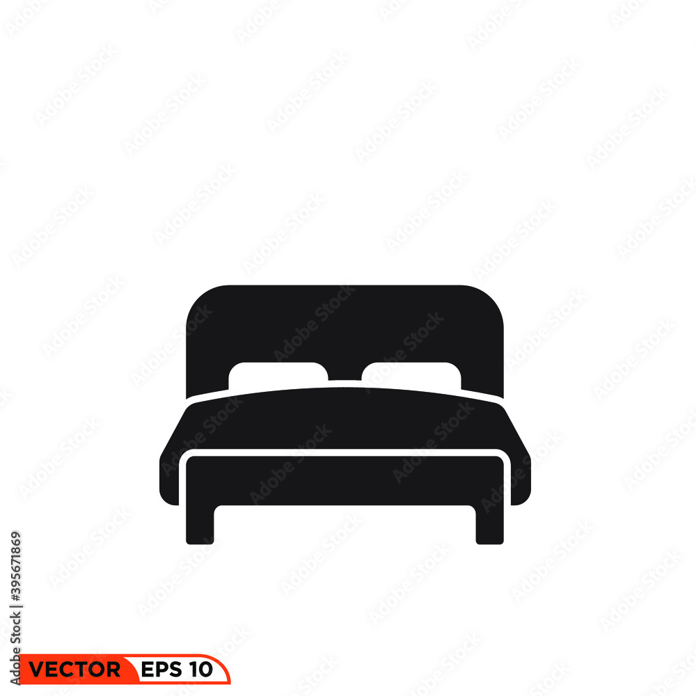 Icon vector graphic of Bedroom, Bed, good for template illustration logo web Icon vector graphic of Bedroom, Bed, good for template illustration logo web