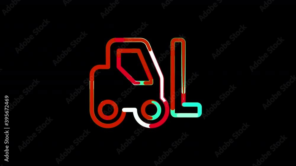 Circles gather in symbol forklift. After it crumbles in a line and moves to the camera. Alpha channel black Circles gather in symbol forklift. After it crumbles in a line and moves to the camera. Alpha channel black