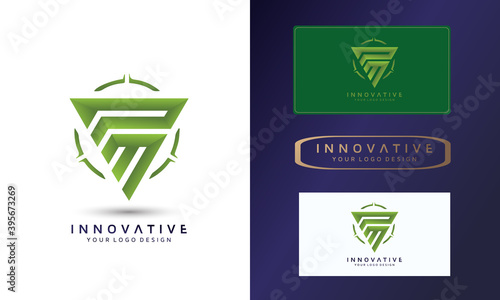Letter PM vector logo design, Gym Logo Icon Design Vector Stock