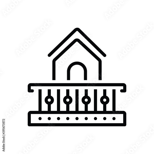 Black solid icon for porch