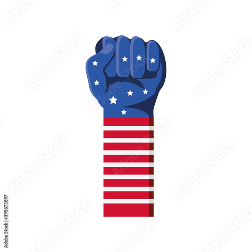 Martin Luther King Day, american flag in raised hand Fototapet