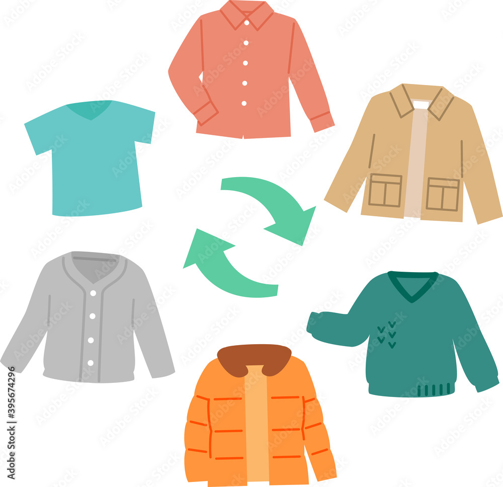 夏物や冬物の洋服 衣替えstock Vector Adobe Stock