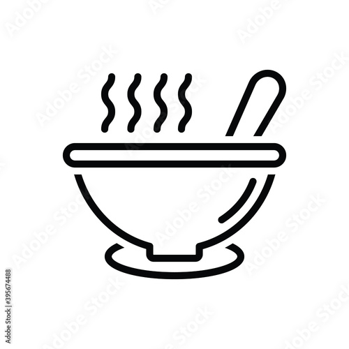 Black solid icon for soup