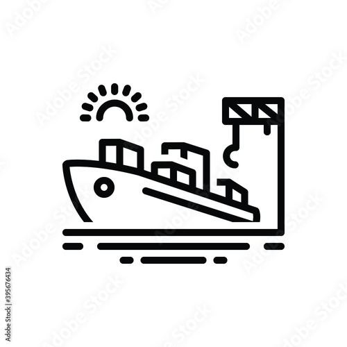 Black solid icon for port