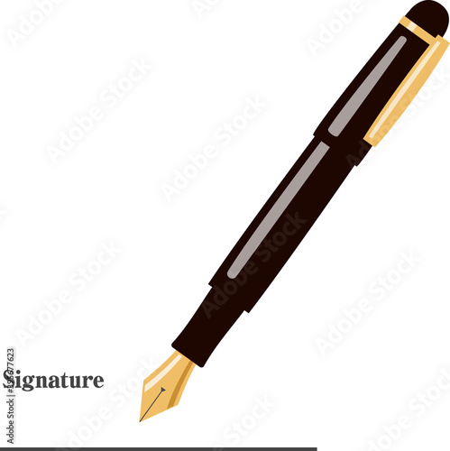 署名欄と万年筆