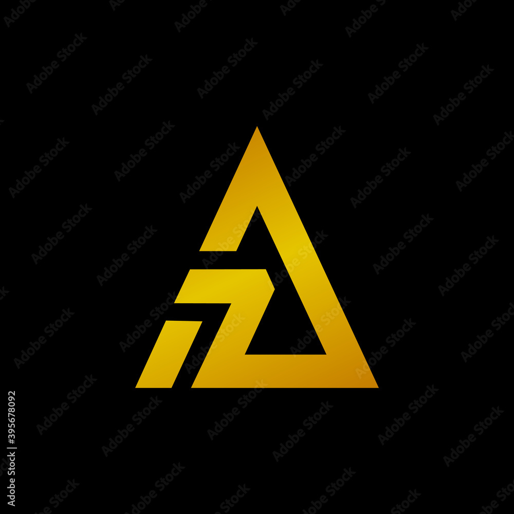 monogram logo initials A + Z isolated on black background monogram logo initials A + Z isolated on black background