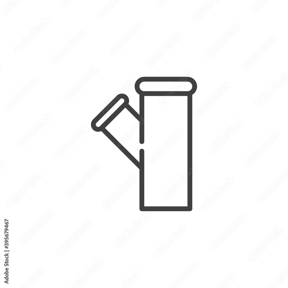 Pvc sewer pipe line icon. linear style sign for mobile concept and web design. Plastic pipe fitting outline vector icon. Symbol, logo illustration. Vector graphics Pvc sewer pipe line icon. linear style sign for mobile concept and web design. Plastic pipe fitting outline vector icon. Symbol, logo illustration. Vector graphics