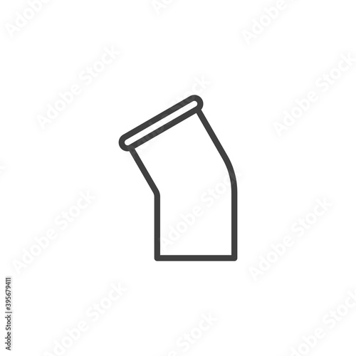 Pvc pipe line icon. linear style sign for mobile concept and web design. Plumbing pipe fitting outline vector icon. Symbol, logo illustration. Vector graphics