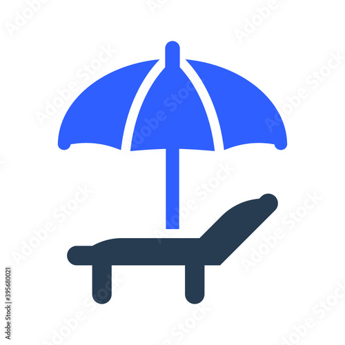 Beach sunbed icon