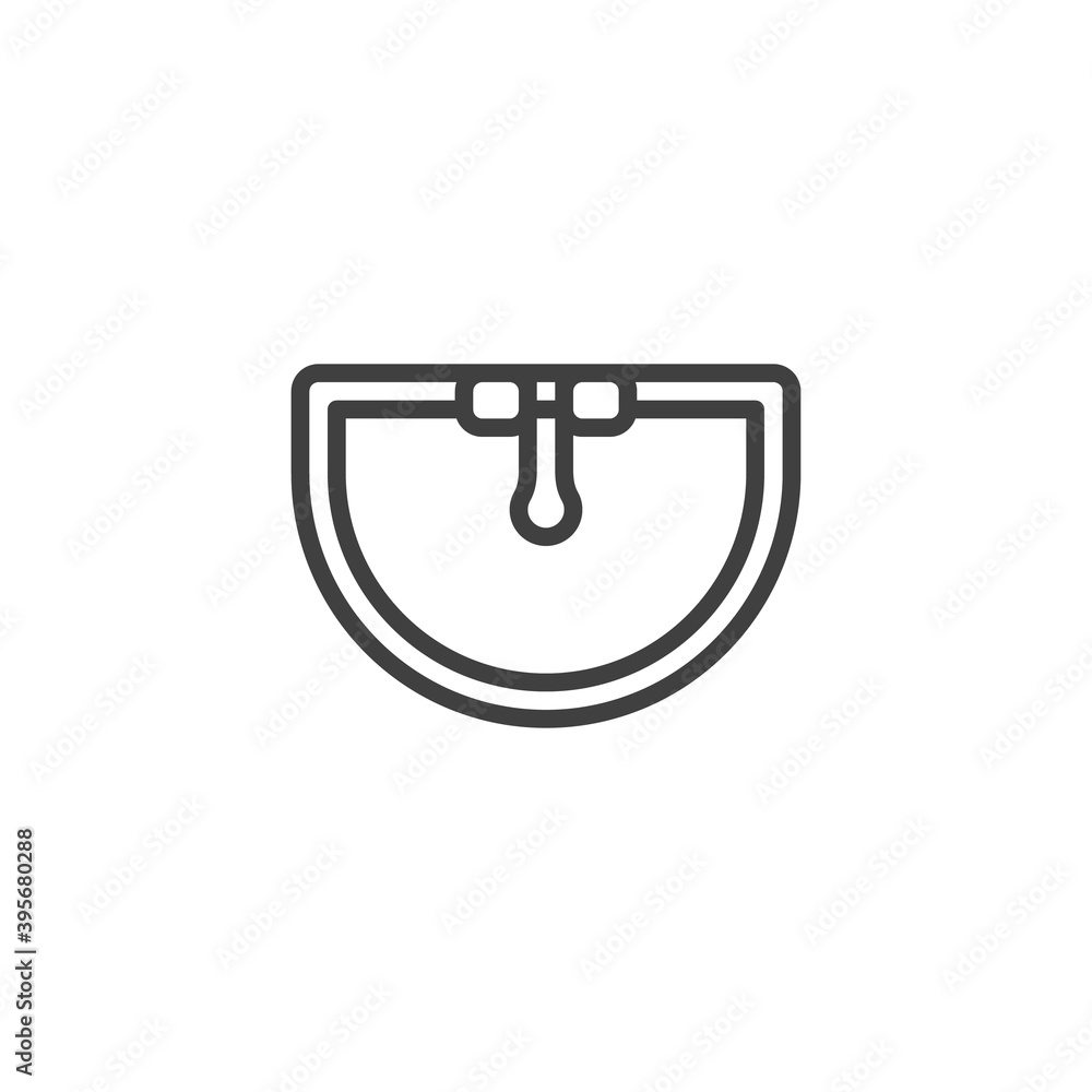 Sink with faucet top view line icon. linear style sign for mobile