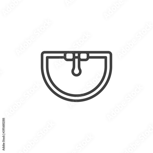 Sink with faucet top view line icon. linear style sign for mobile concept and web design. Sink basin outline vector icon. Symbol, logo illustration. Vector graphics