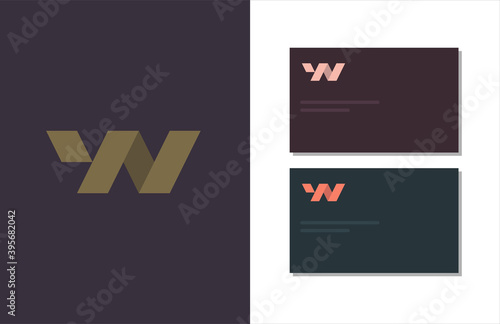folded letter W logo design