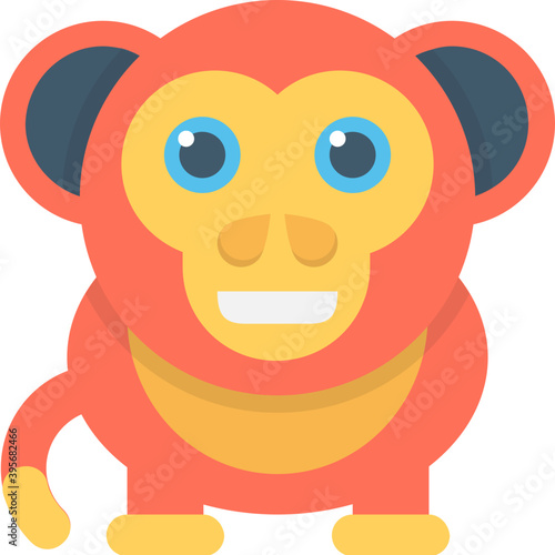 
Monkey Flat Vector Icon
