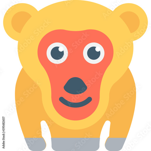 
Monkey Flat Vector Icon
