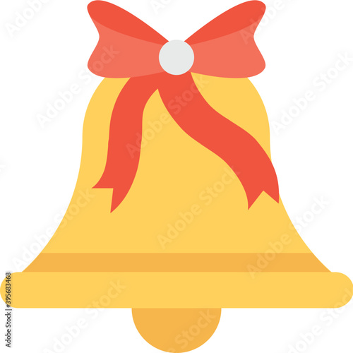 
Christmas Bell Flat Vector Icon
