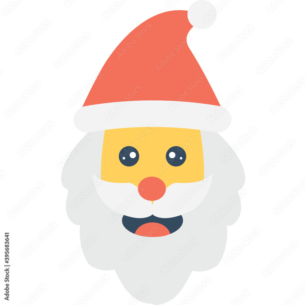 Santa Face Flat Vector Icon
Santa Face Flat Vector Icon