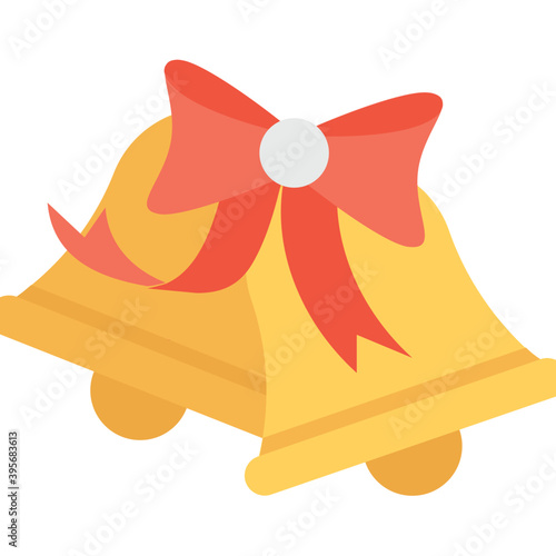 
Christmas Bell Flat Vector Icon
