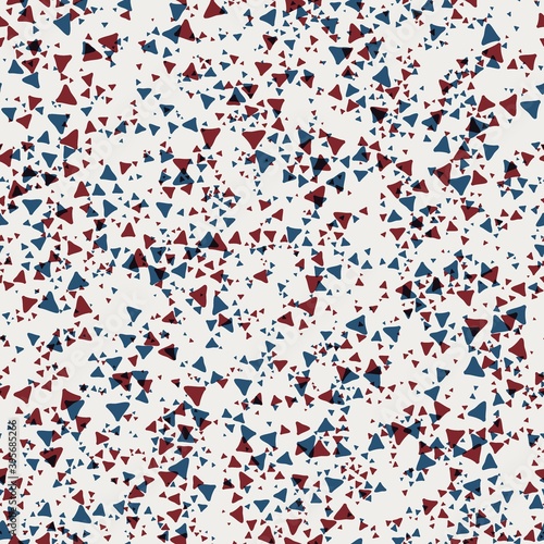Seamless abstract geometric pattern in flat red blue black white. High quality illustration. Abstract design of red and blue overlaid to form a modern attractive abstract seamless surface design.
