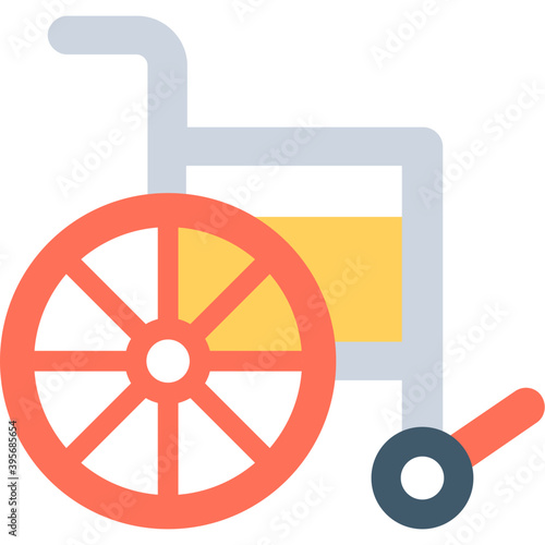 
Wheelchair Flat Vector Icon 
