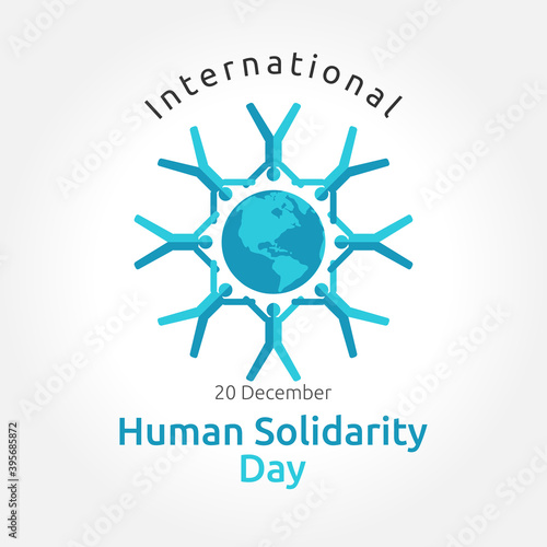 vector graphic of international human solidarity day good for international human solidarity day celebration. flat design. flyer design.flat illustration.