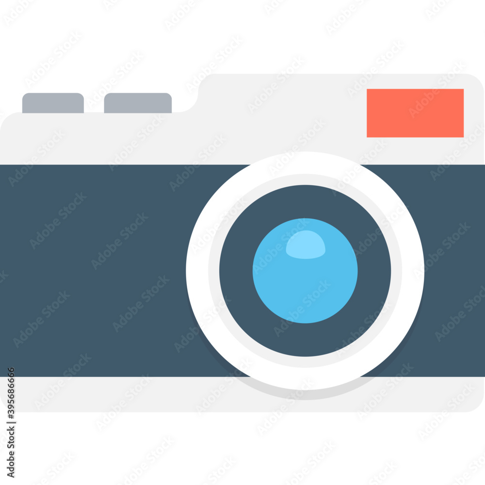 Camera, photographic equipment icon in flat style
Camera, photographic equipment icon in flat style