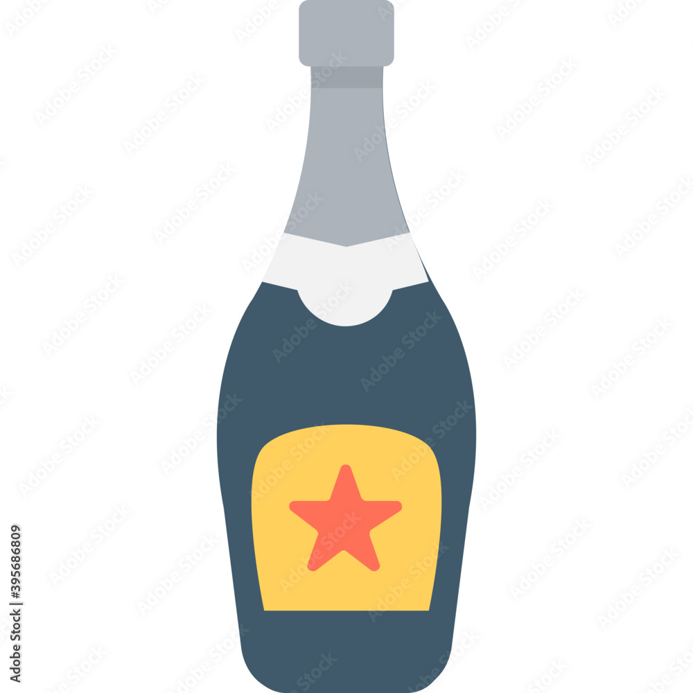 Sparkling wine bottle, popping cork icon in trendy style
Sparkling wine bottle, popping cork icon in trendy style