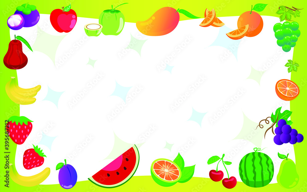 frame fruits vector