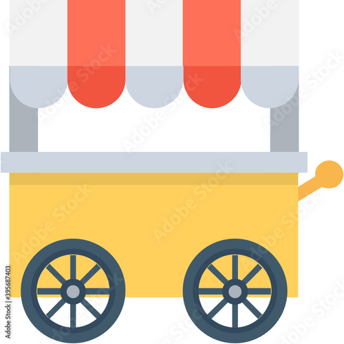 
Flat design icon of food cart for web graphics 
