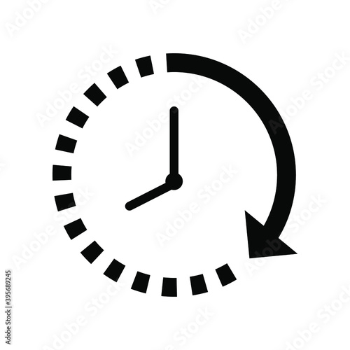 
clock vector, with broken lines. vector illustration