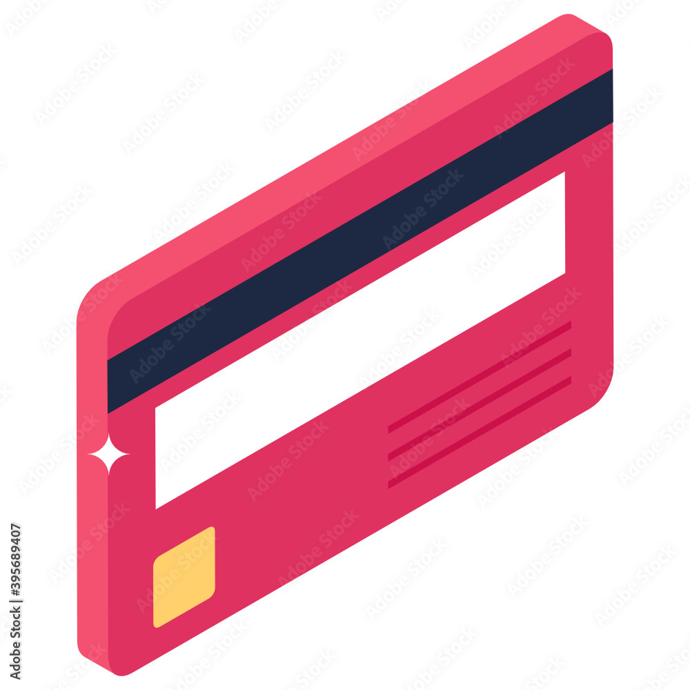 Credit cards, isometric icon of atm card
Credit cards, isometric icon of atm card