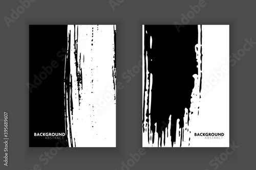 Vector ink brush stroke flyer,grunge background.