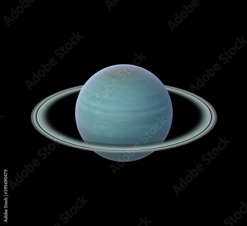 Uranus (Planet) isolated on black Background