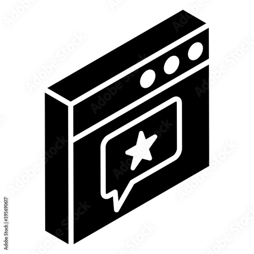 
Online grading concept, glyph isometric icon of web rating 
