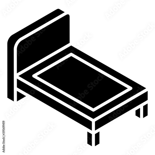 
Editable glyph isometric design of bed icon
