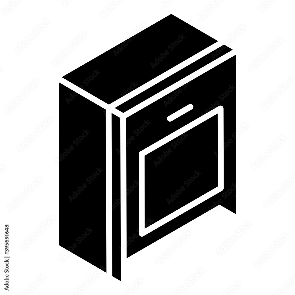 Glyph isometric icon of wooden cabinet
Glyph isometric icon of wooden cabinet