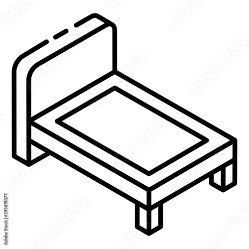 
Editable glyph isometric design of bed icon
