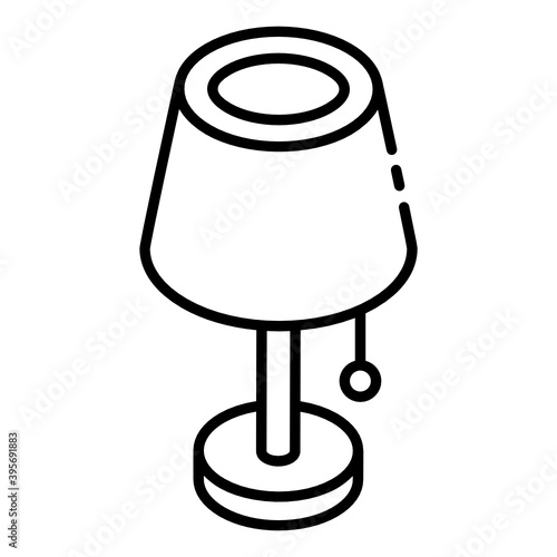  Bedroom night table lamp, glyph isometric icon of table lamp   © SmashingStocks