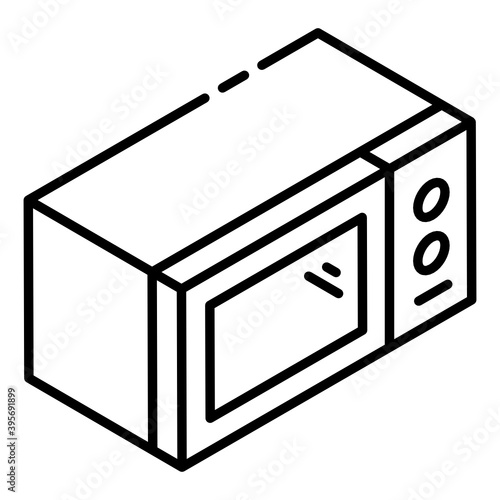 
Electric oven icon in glyph isometric design
