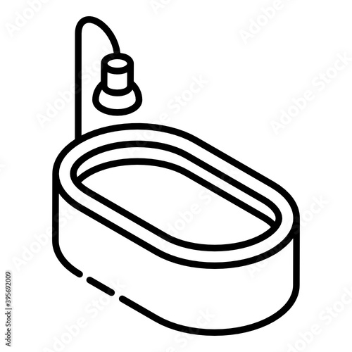 
Bathtub design icon for shower, bathing and spa vector
