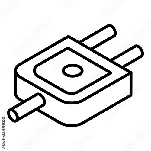 
A glyph isometric design of electric plug icon
