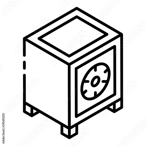 
Office locker icon design, bank vault in editable style 
