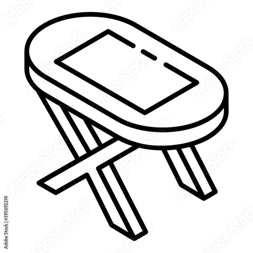 
An icon design of folding table having editable quality 
