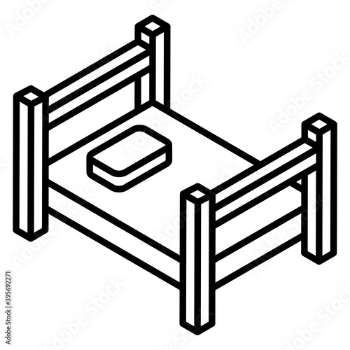 
Editable glyph isometric design of bedstead icon
