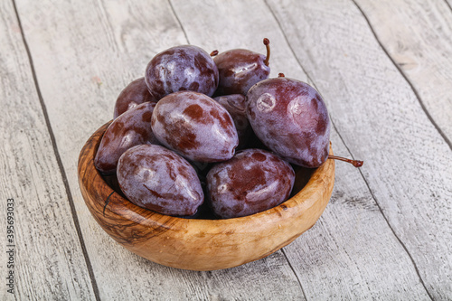 Sweet and rasty ripe plum photo