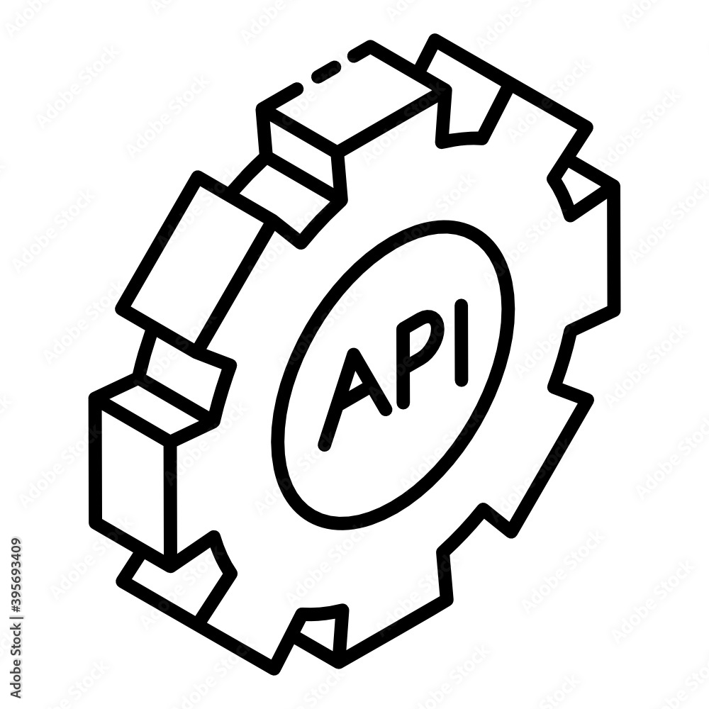 Icon of api automation in glyph isometric style
Icon of api automation in glyph isometric style