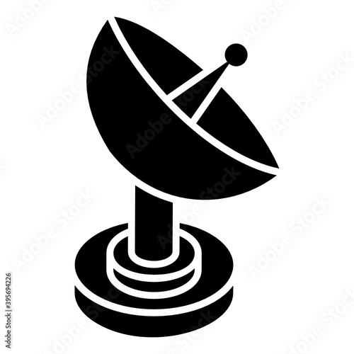 
Artificial satellite or artificial spaceflight icon in glyph isometric style 
