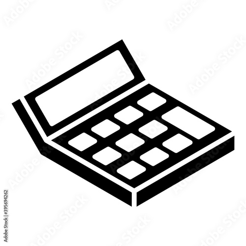 
Adding machine, editable glyph isometric vector of calculator 
