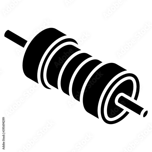 
Autopart tool, glyph isometric icon of coil 
